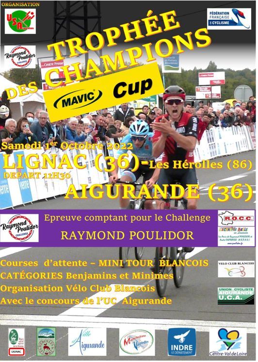 Samedi 1 octobre aura lieu le Tour des Champions entre Lignac et  Aigurande ! 