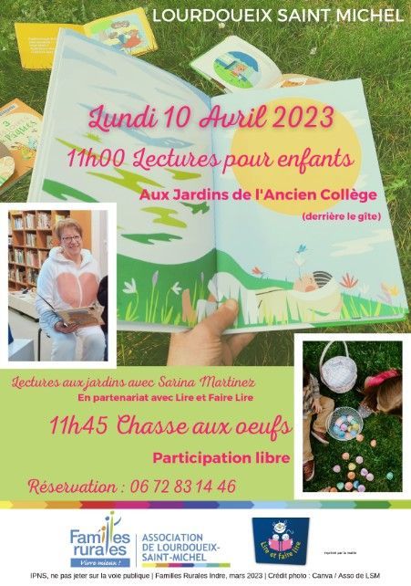 Lecture pour enfants et chasse aux oeufs